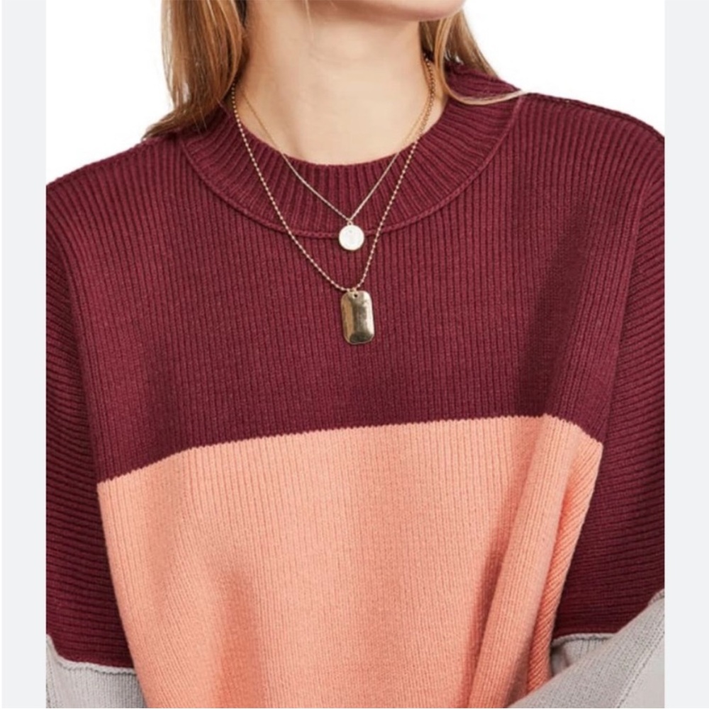 Free People Easy Street Colorblock Sweater Sz S - Picture 4 of 13